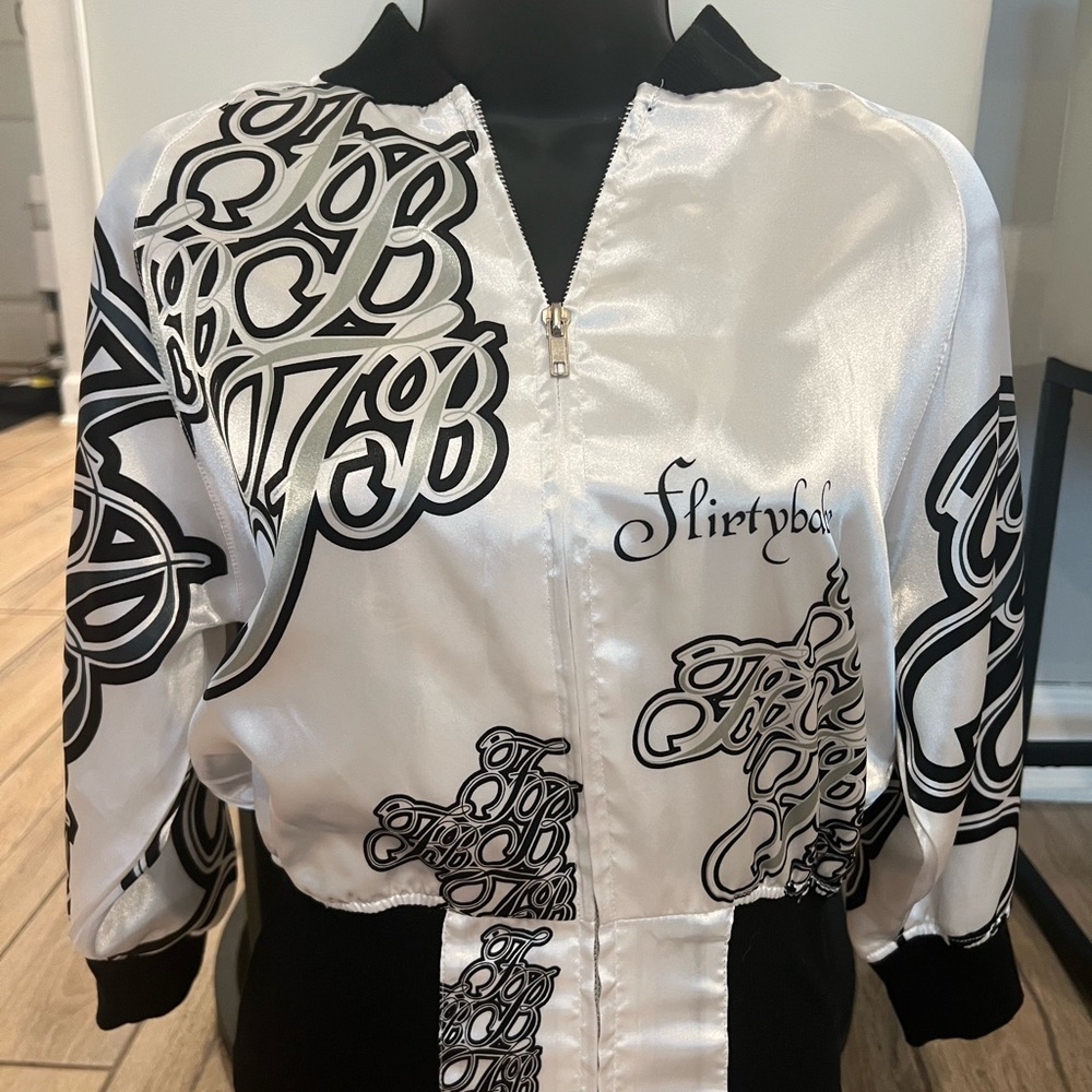 MKM Designs Black and White Bomber Jacket
